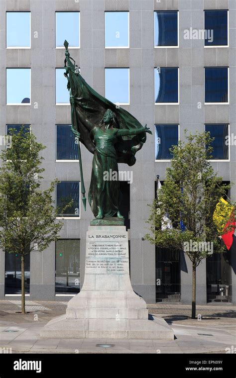 Statue Of The Brabançonne Belgian Revolution In Brussels Belgium