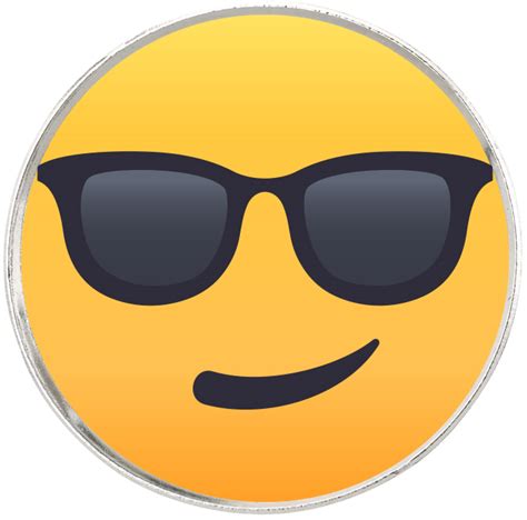 Smiling Face With Sunglasses Emoji Pin Badge 25cm 1