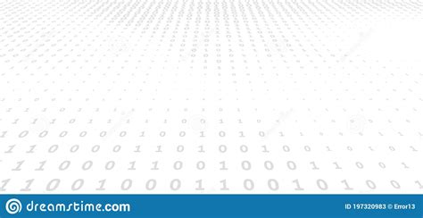 Binary Code Background With Gray Digits On A White Vector Graphics