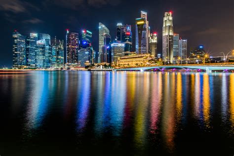 Singapore City Lights Royalty Free Stock Photo