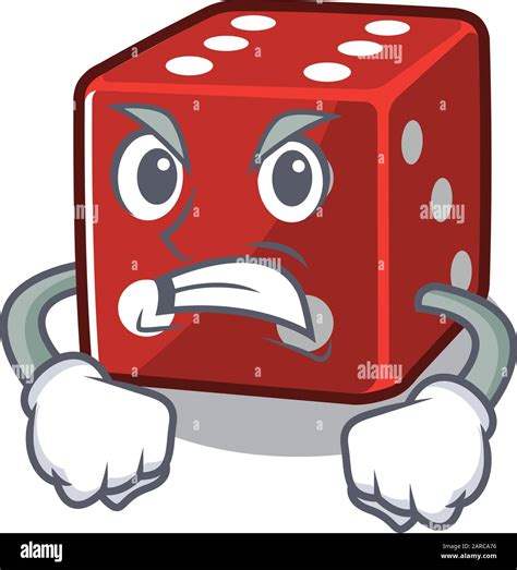 Dice Cartoon Character Design Having Angry Face Stock Vector Image