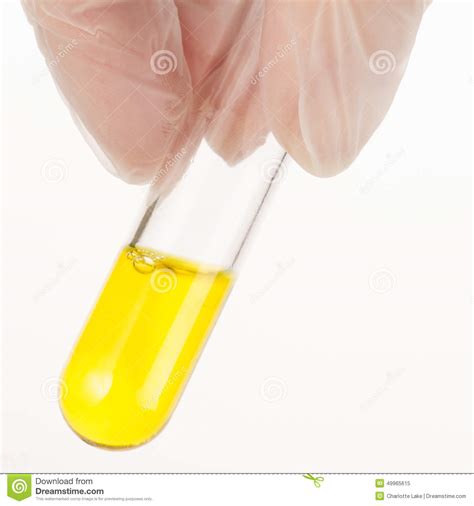 Yellow Liquid In Test Tube Stock Image Image Of Science