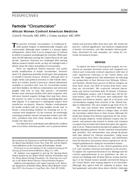 Pdf Female Circumcision