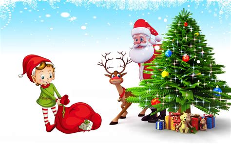 Wallpaper santa santa claus claus claus wallpaper christmas cute creative graphics gifts clause 3d abstract. Christmas Postcard Santa Claus Deer Christmas Tree With ...