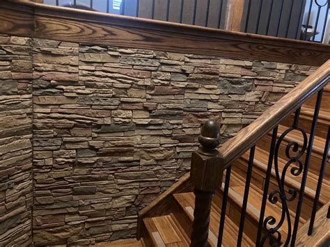 Adams Faux Stone Stairwell Accent Wall Genstone