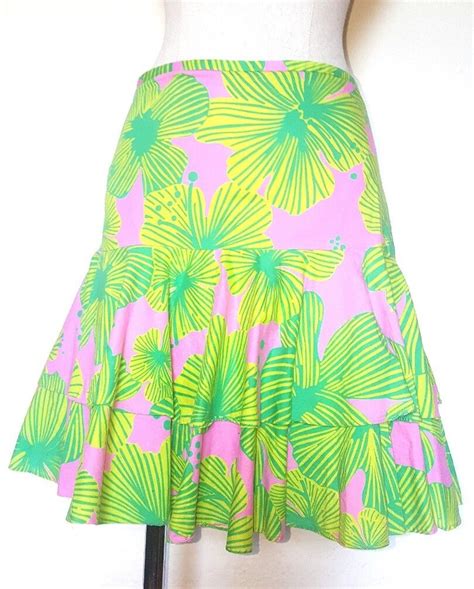 Lilly Pulitzer Floral Ruffle Mini Skirt Size Very Gem