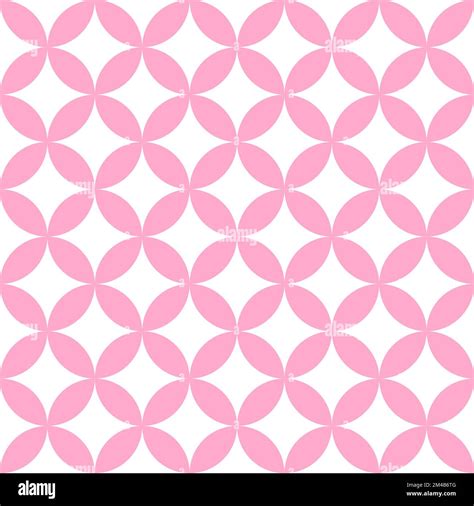 Pink On White Overlapping Circles Seamless Texture Classic Ovals And