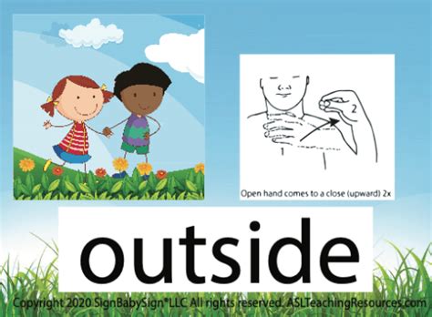 Outdoors Printable Flashcards Asl Teaching Resources