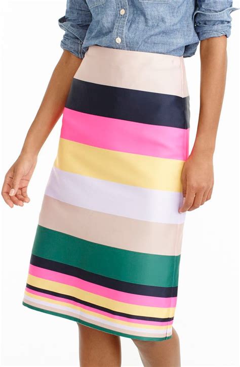 Jcrew Pop Stripe Skirt Regular And Petite Nordstrom