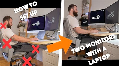 How To Set Up 2 Monitors And A Laptop Ergonimically Youtube