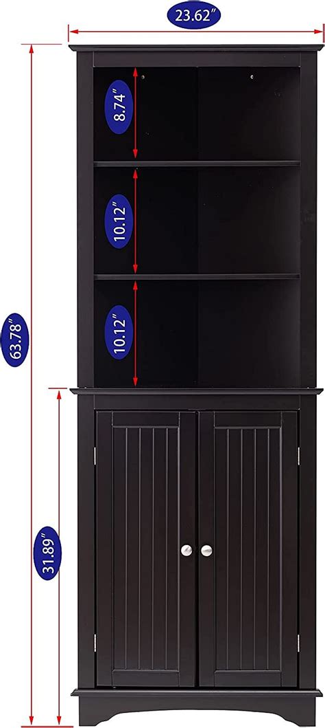 Buy Spirich Home Tall Corner Cabinet With Two Doors And Three Tier