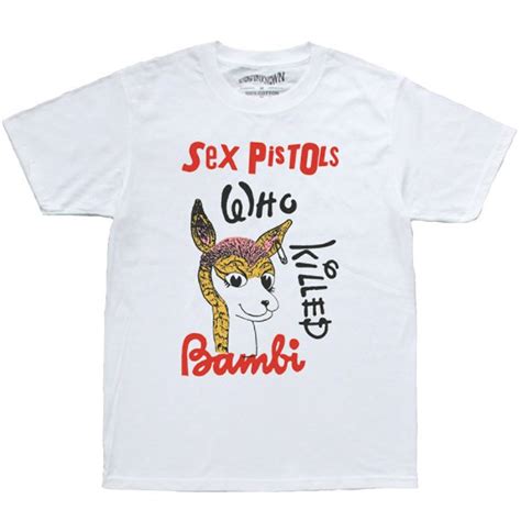 【大特価】ホワイト Sex Pistols バンビ Who Killed Bambi ユニセックス Tシャツ 半袖 トップス カットソー