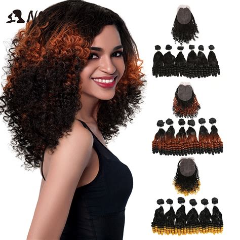 Aliexpress Buy Noble Synthetic Hair Afro Kinky Curly Hair Ombre