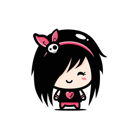 lindo diseño de personajes emo chibi 3809363 vector en vecteezy