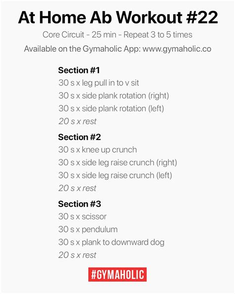At Home Ab Workout 22 No Equipment Core Circuit