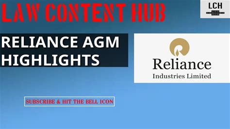Reliance Agm Highlights I Ankur Dhiraj Youtube