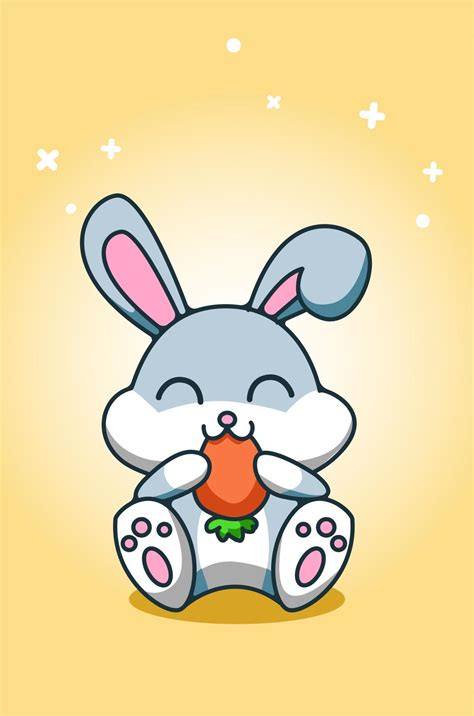 Un Bebé Conejo Come Zanahoria Dibujo A Mano 2160249 Vector En Vecteezy