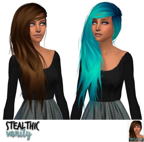 Sims 4 Hairs Nessa Sims Stealthic`s Persona Reprise And Vanity Hair
