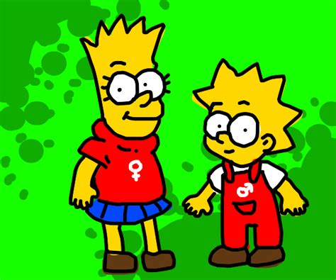 Lisa And Bart Simpsons But Gender Swapped Drawception