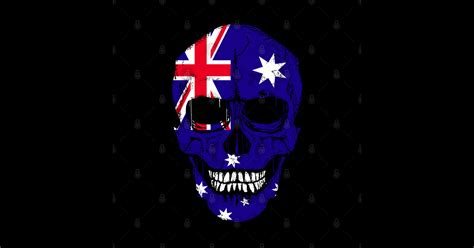 Australia Flag Skull Australian Flag Human Skull Australia Flag Skull