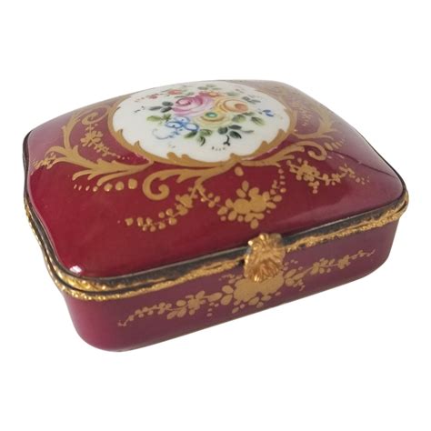 Antique Limoges France Porcelain Handpainted Trinket Box Chairish