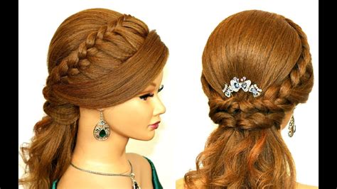 Cute prom hairstyle for long hair. Easy prom hairstyle for medium long hair. - YouTube