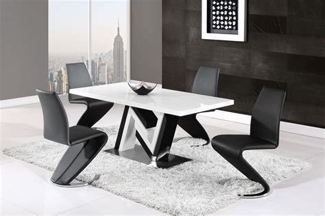 Chair cream colored dining room chairs fabric. Modern Monochrome Dining Table and Side Leather Chairs ...