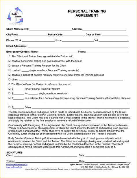 Free Dog Training Contract Template Of Informed Consent Form Personal
