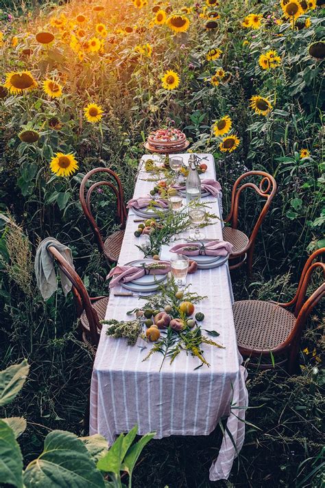 Summer Gathering In A Field Of Sunflowers Our Food Stories