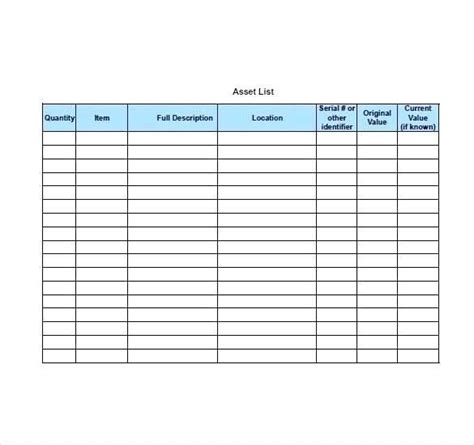 30 Asset Inventory Template Fixed Asset Form Template Inventory Format