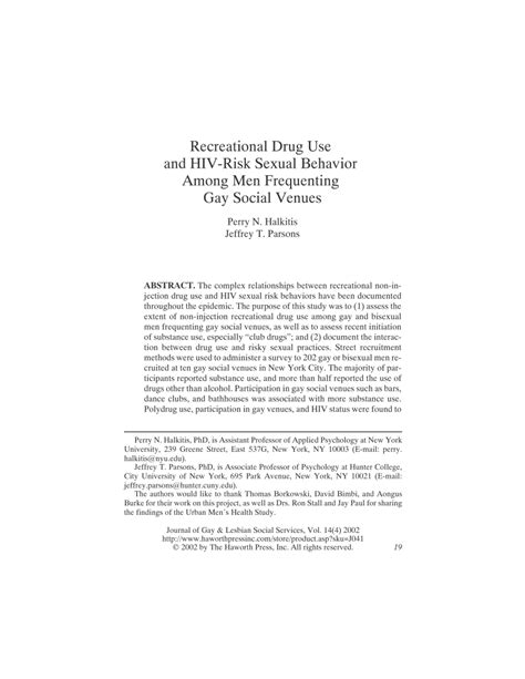 Pdf Recreational Drug Use And Risks Of Hiv And Sexually Transmitted Hot Sex Picture