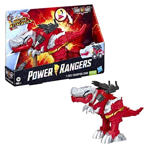 Buy Power Rangers Battle Attackers Dino Fury T Rex Champion Zord