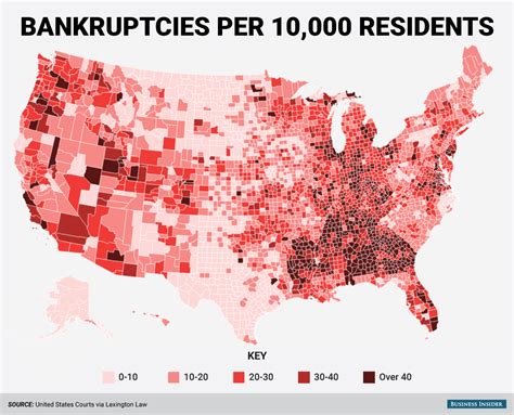 Map Where Americas Bankrupt People Live Business Insider