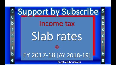 Income Tax Slab Rates For Fy 2017 18 And Ay 2018 19 Youtube