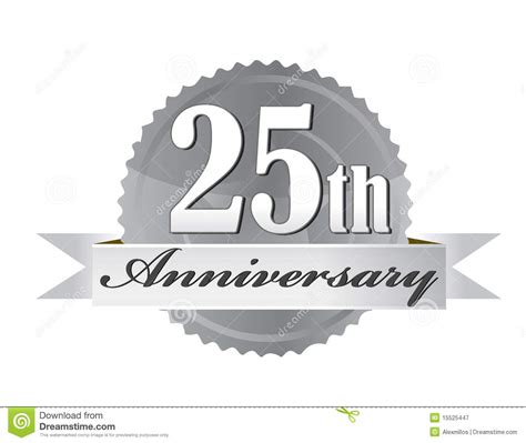Finding a meaningful wedding anniversary gift, year after year is a tough task. 25th Anniversary Seal Royalty Free Stock Photography ...