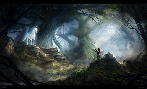 Unicorn By Byzwa Dher On Deviantart Fantasy Art Landscapes Unicorn Wallpaper Magical Landscapes