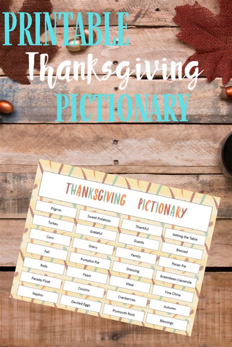 Free Printable Thanksgiving Pictionary Game California Unpublished