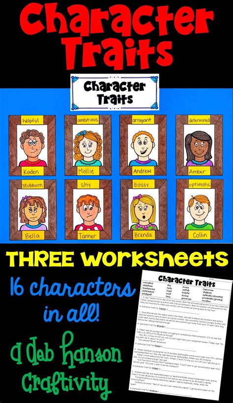 'character traits' are those valued attributes of a person that are recognized and evaluated by the society. Character Traits Craftivity | Character trait, Character ...