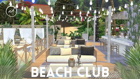 Relaxing Beach Club Sims 4 Cc Speed Build Cc List Youtube