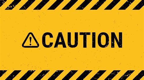 Caution Sign With Black Yellow Striped Banner Wall Vector Illustration