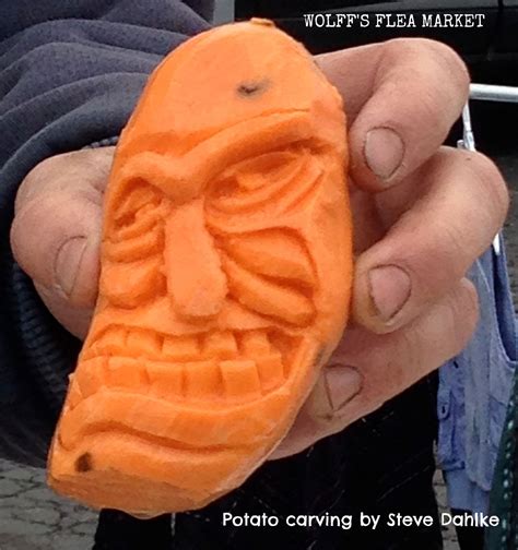 Day 7: 31 Days of Creepiness. Potato carving by Steve Dahlke of Steve's