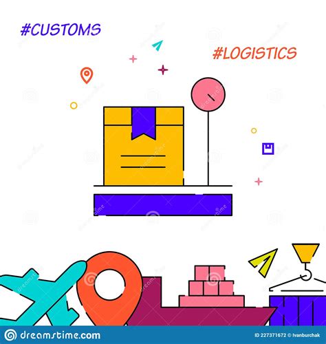 Cargo Customs Clearance Filled Line Icon Simple Illustration Stock