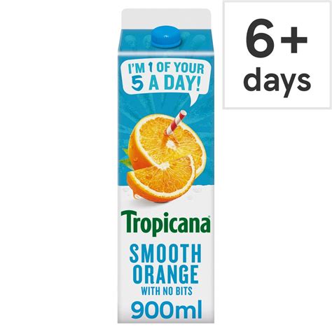 Tropicana Smooth Orange Juice 900ml Tesco Groceries