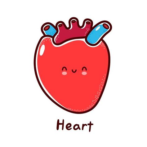 Premium Vector Cute Happy Funny Human Heart Organ Character Heart