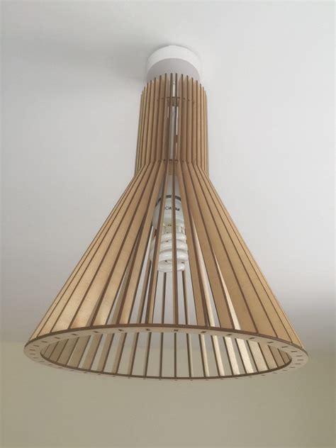 Nordic Style Pendant Ceiling Light Shade Kit In Birch Wood Etsy