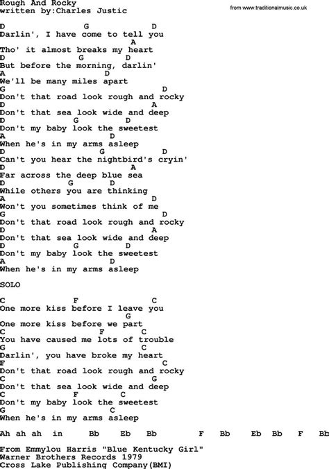 Emmylou Harris Song Rough And Rocky Lyrics And Chords Lyrics And