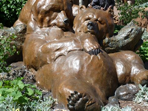 Free Images : animal, monument, bear, statue, metal, usa, lion, new