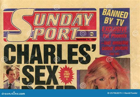 Sunday Sport Newspaper Launch Issue Editorial Stock Image Image Of