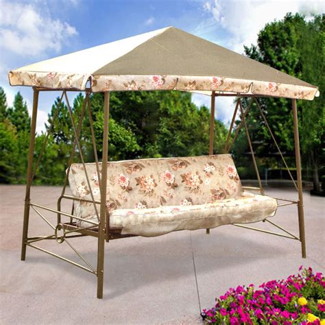 Rejuvenate the look of your patio swing with our swing replacement canopies. Courtyard Creations RUS472W-2007 Garden Swing Garden Winds