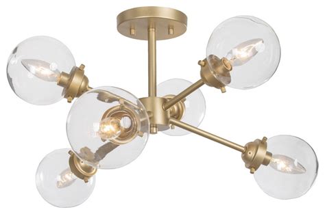 See more ideas about cluster lights, lights, ceiling lights. 6-Light Cluster Globe Semi-Flush Mount Ceiling Light, Gold ...